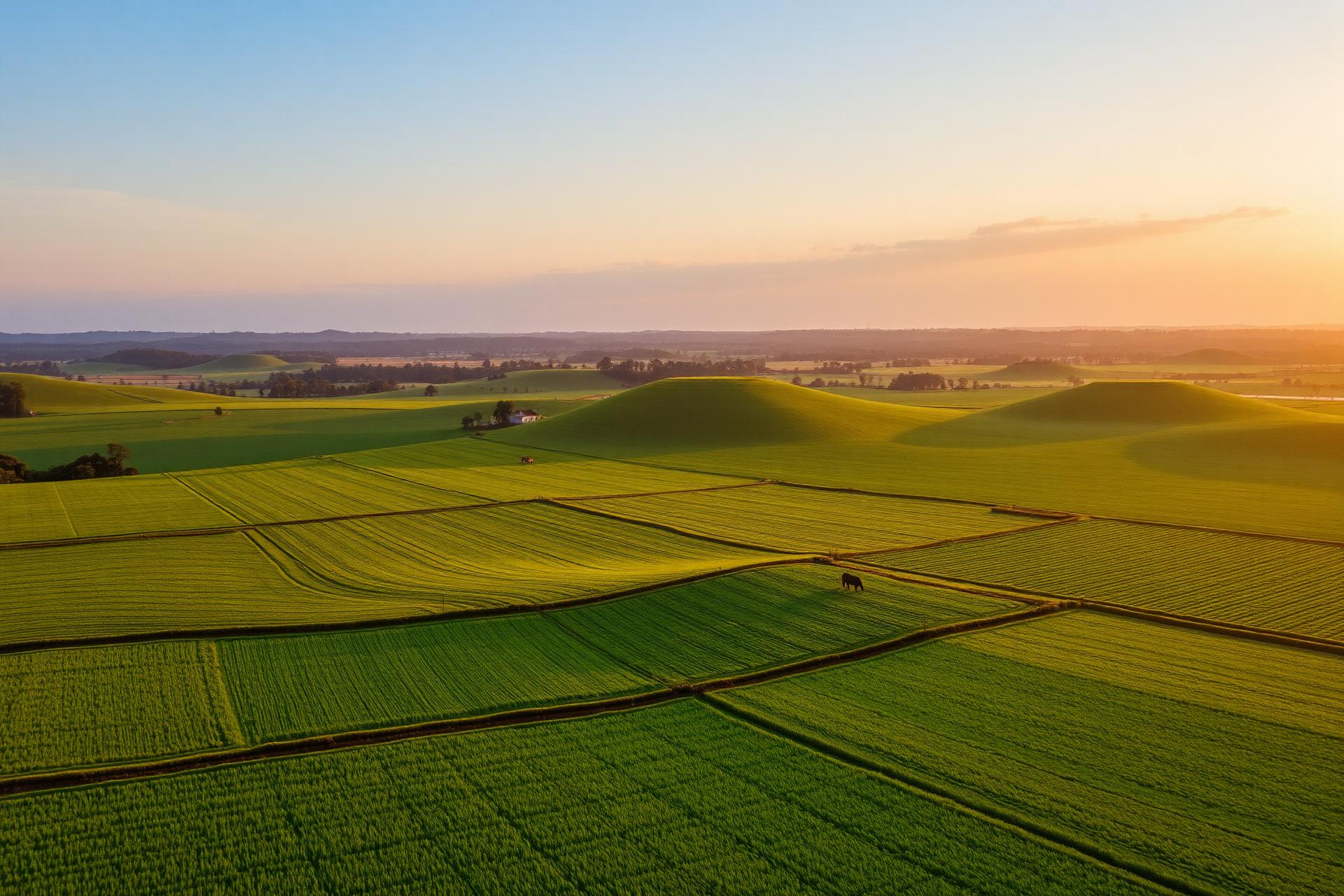 Propriedade rural no Oeste Paulista ao amanhecer